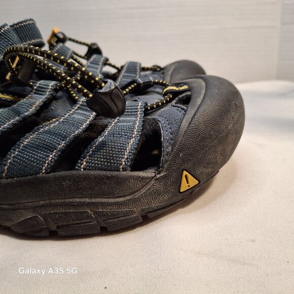 Keen Mens Newport H2 Sandals Size 5 Blue/Black With Yellow Accents Waterproof & - Picture 6 of 9